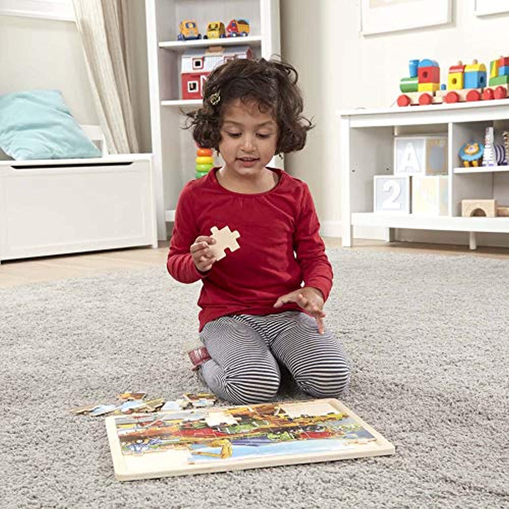 Melissa & Doug Wooden Jigsaw Puzzle – Construction
