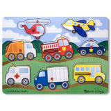 Melissa & Doug Alphabet, Vehicles, Shapes Peg Puzzle Bundle (42 Piece)