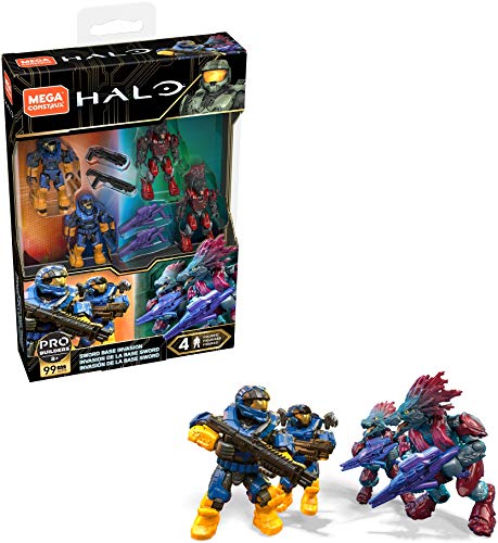 Mega Construx Halo Spartans Vs Skirmishers construction Action Figure Sets with micro Building Toys for Kids (99 Pieces)