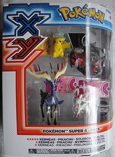 TOMY Pokemon XY Super 4 Pack Xerneas, Pikachu, Sylveon and YVELTAL