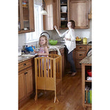 Guidecraft Contemporary Kitchen Helper Stool - Honey: W/Keeper and Non-Slip Mat: Adjustable Height Wooden Baking Tower, Folding Step Stool for Toddlers, Little Kids Learning Furniture