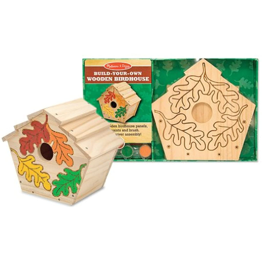 Melissa & Doug Wooden Birdhouse Build-Your-Own Kit & 1 Scratch Art Mini-Pad Bundle (03101)