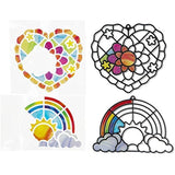 Melissa & Doug Hearts & Rainbow Ornaments: Stained Glass Made Easy Series & 1 Scratch Art Mini-Pad Bundle (09294)