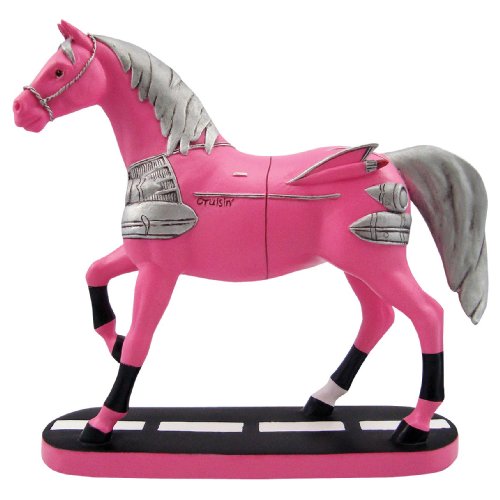 Enesco Trail of Painted Ponies “Happy Trails Cruisin’ in Pink” Stone Resin Horse Figurine, 4.6”