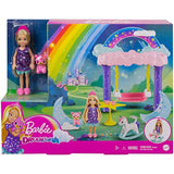 Barbie Dreamtopia Chelsea Princess Doll & Fairytale Sleepover Playset with Loft Bed, Swing, Moon Chairs & Unicorn Rocking Horse, Gift for 3 to 7 Year Olds