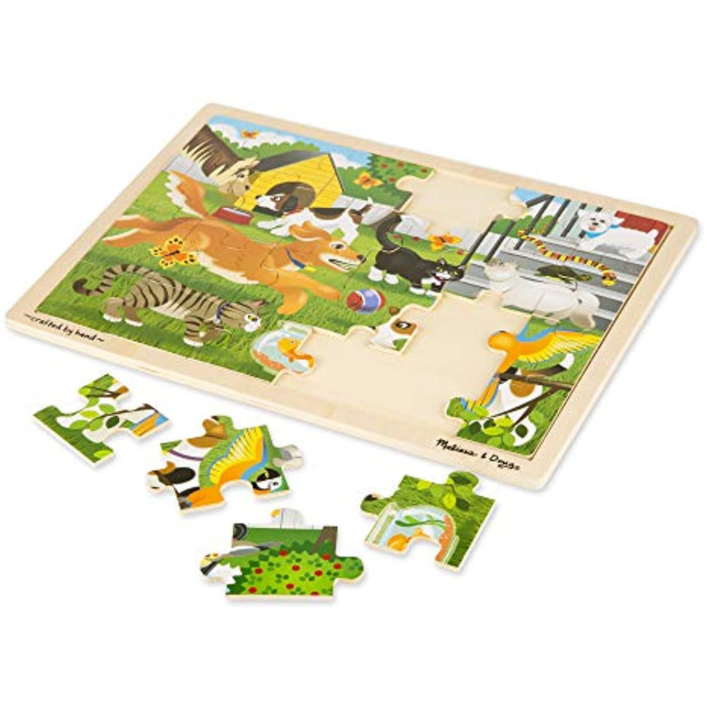 Melissa & Doug Wooden Jigsaw Puzzle arm, Construction, Pets Puzzle (24 Piece)