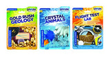 Thames and Kosmos STEM Bundle 2 Crystal Animals Flight Test Lab Gold Rush Geology Science Kit