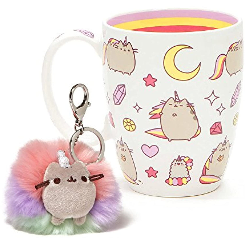 Magical Pusheen Mug and Pusheenicorn Poof Key Chain Set