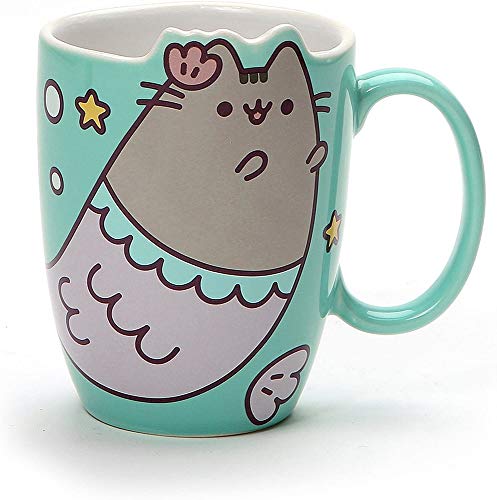 Enesco Pusheen by Our Name is Mud Mermaid Stoneware Coffee Mug, Green, 12 oz.