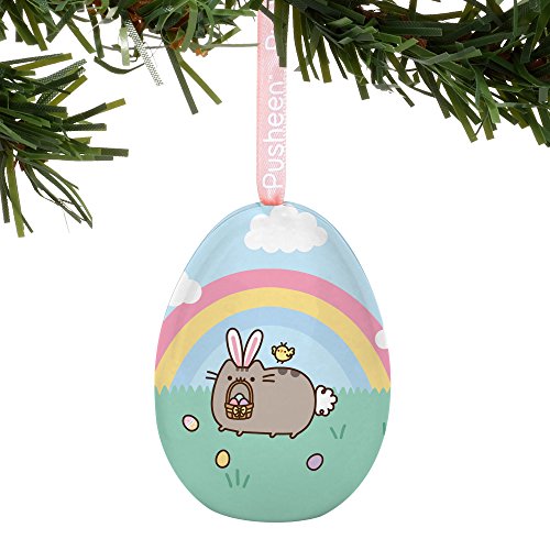Department 56 6000390 Pusheen Easter Bunny Egg Hanging Ornament, 2.2", Multicolor