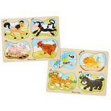 Melissa & Doug 4-in-1 Wooden Peg Puzzles Set - Farm and Pets