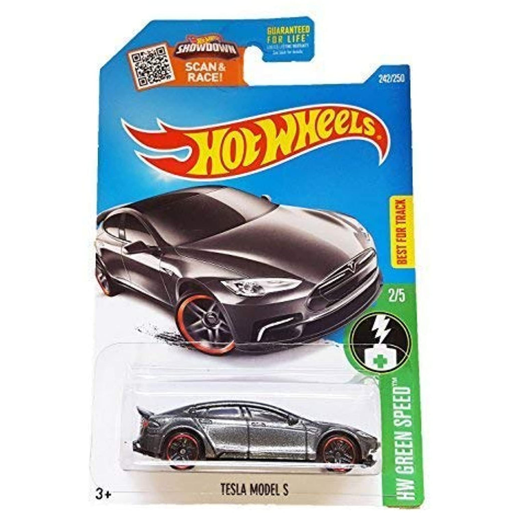 Hot Wheels 2016 HW Green Speed Tesla Model S 242/250, Dark Gray