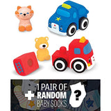 Pop Blocs Vehicles: K's Kids Baby Toy Series + 1 FREE Pair of Baby Socks Bundle [91978]