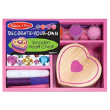 Melissa & Doug Wooden Heart Chest Decorate-Your-Own Kit + Free Scratch Art Mini-Pad Bundle [30946]