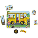 Melissa & Doug The Wheels on The Bus: 6-Piece Sound Puzzle + Free Scratch Art Mini-Pad Bundle (07399)