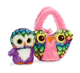 Aurora World Fancy Pals Pet Carrier Owl You Need is Love Plush, Pink