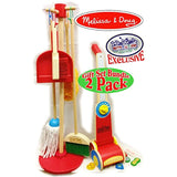 Melissa & Doug Wooden Let's Play House! Dust, Sweep, Mop & Vacuum Up Cleaning Playsets Exclusive "Matty's Toy Stop" Deluxe Gift Set Bundle - 2 Pack