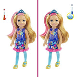 Barbie Chelsea Color Reveal Doll with 6 Surprises: 4 Bags Contain Skirt or Pants, Shoes, Tiara & Balloon Accessory; Water Reveals Confetti-Print Doll’s Look & Color Change on Hair