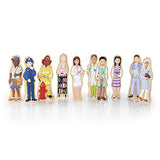 Guidecraft Wedgies Career Set of 30 Figures - Little Professionals Wooden Character Set, Kids Learning & Educational Toys