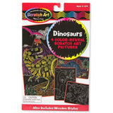 Melissa & Doug Dinosaurs: Scratch Art Color-Reveal Light Catcher Pack & 1 Scratch Art Mini-Pad Bundle (05957)