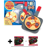 Melissa & Doug Flip & Serve Pancake - Wooden Play Food Set + Free Scratch Art Mini-Pad Bundle