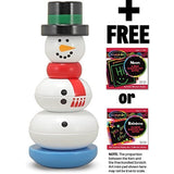 Melissa & Doug Snowman Stacker & 1 Scratch Art Mini-Pad Bundle (01608)