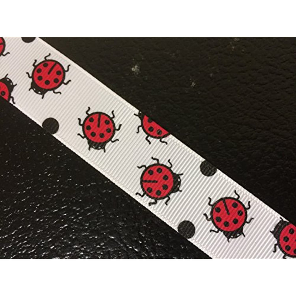 Polyester Grosgrain Ribbon for Decorations, Hairbows & Gift Wrap by Yame Home (7/8-in by 5-yds, Lady bug Ladybug)