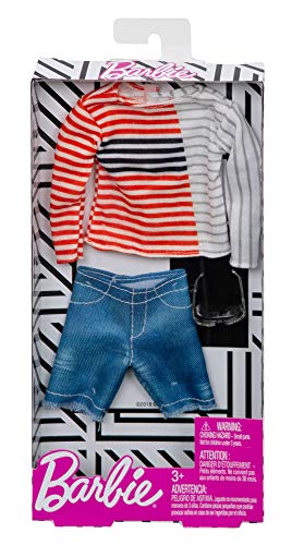 Barbie Clothes: 1 Outfit for Ken Doll Includes Striped Shirt, Denim Shorts & Sunglasses, Gift for 3 to 8 Year Olds