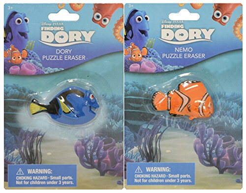 Finding Dory Molded Dory & Nemo Puzzle Eraser Toy Figure Set - 2 Pack