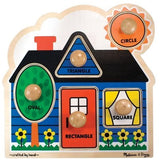 Melissa & Doug First Shapes 'Jumbo Knob' Puzzle & 1 Scratch Art Mini-Pad Bundle (02053)