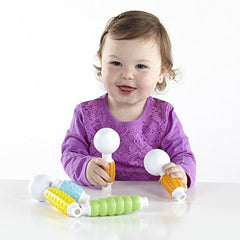 Guidecraft Grippies Builders - 20 Piece Set, Tactile STEM Soft Grip Magnetic Building Toy for Toddlers