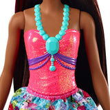 Barbie Dreamtopia Princess Doll, 12-Inch, Brunette with Pink Hairstreak Wearing Blue Skirt and Tiara, for 3 to 7 Year Olds