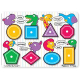 Melissa & Doug Shapes Peg Puzzle & 1 Scratch Art Mini-Pad Bundle (03285)