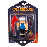 Minecraft Greta 3.25-in Collectible Battle Figure and Accessories, Based on Video Game, Imaginative Story Play Gift for Boys and Girls Age 6 and Older