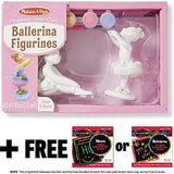 Melissa & Doug Ballerina Figurines: Decorate-Your-Own Kit + FREE Scratch Art Mini-Pad Bundle