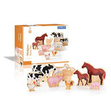 Guidecraft Wedgies Farm Animals Set - Kids Preschool Learning and Development Toy