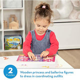 Melissa & Doug Mix 'n Match Dress-Up Wooden Peg Puzzles Set - Princess and Ballerina