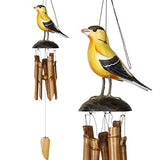 Woodstock Goldfinch Bird Animal Bamboo Wind Chime Outdoor Garden Windchimes CFIN