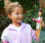 Barbie Boxer Doll, Brunette Wearing, Boxing Outfit featuring Pink Boxing Gloves