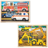 Melissa & Doug 24pc Jigsaw Bundle - Construction and Rescue