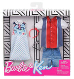 Barbie Fashion Pack with 1 Outfit of Floral Patterned Dress & 1 Accessory Doll & Striped Shirt, Shorts & Accessory for Ken Doll, Gift for 3 to 8 Year Olds