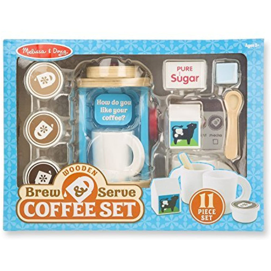 Melissa & Doug Wooden Brew & Serve Coffee Set+ Free Scratch Art Mini-Pad Bundle
