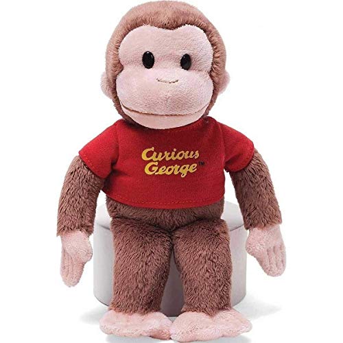 Gund Classic Curious George in Red shirt with yellow wordings, 8"