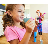 Barbie Fitness Doll, Red-Haired, with Puppy and 9 Accessories, Including Yoga Mat with Strap, Hula Hoop and Weights, Gift for Kids 3 to 7 Years Old