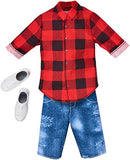 Barbie Ken Red Plaid Shirt & Demin Shorts Fashion Pack