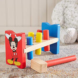 Melissa & Doug Disney Mickey Mouse Clubhouse Wooden Pound-a-Peg Toy With 6 Pegs and 1 Mallet