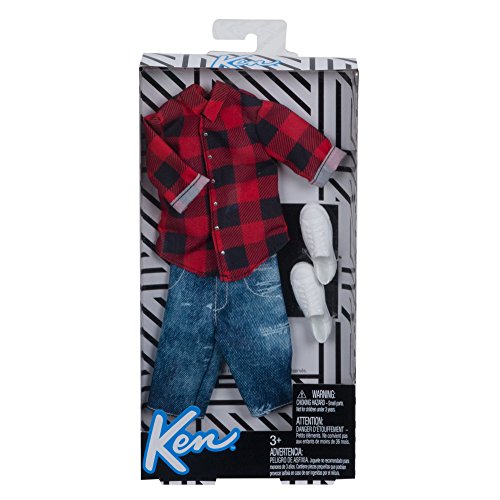 Barbie Ken Red Plaid Shirt & Demin Shorts Fashion Pack