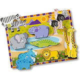 Bundle Includes 3 Items - Melissa & Doug Safari Wooden Chunky Puzzle 8 pcs and Melissa & Doug Farm Wooden Chunky Puzzle 8 pcs and Melissa & Doug Construction Vehicles Wooden Chunky Puzzle