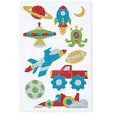 Melissa & Doug Adventure Foam Stickers - Mess Free Glitter Series & 1 Scratch Art Mini-Pad Bundle (09501)