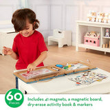 Melissa & Doug Natural Play: Play, Draw, Create Reusable Drawing & Magnet Kit  Trucks (45 Magnets, 5 Dry-Erase Markers)